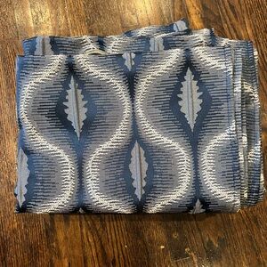Stylish Blue and Gray Patterned Fabric Curtains